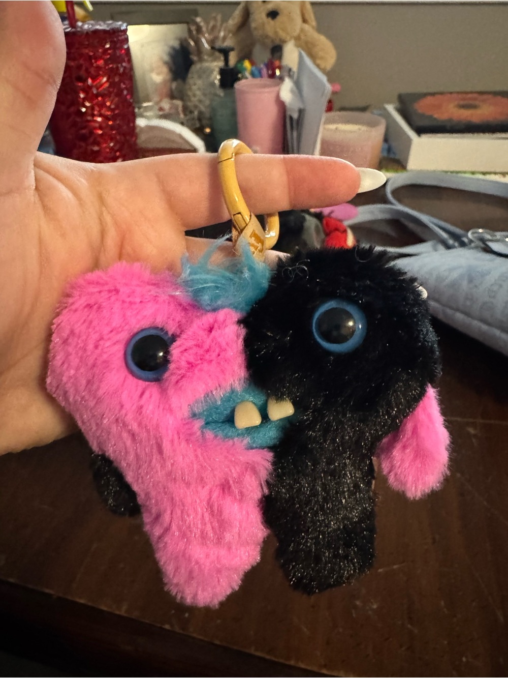 Heart split fuggler keychain